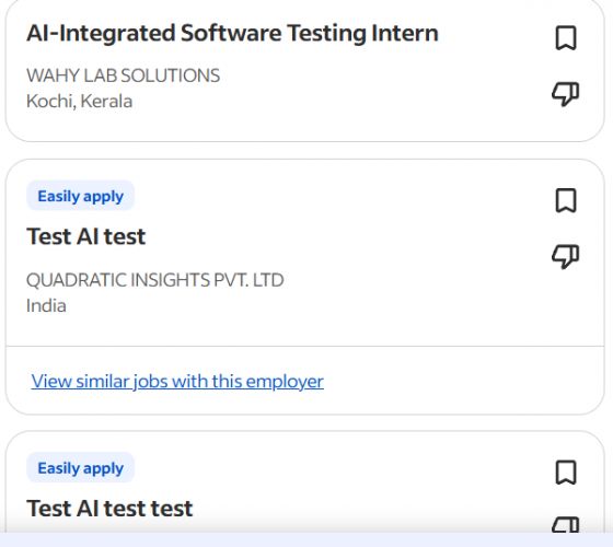 AI Testing & Automation internship jobs in Thun