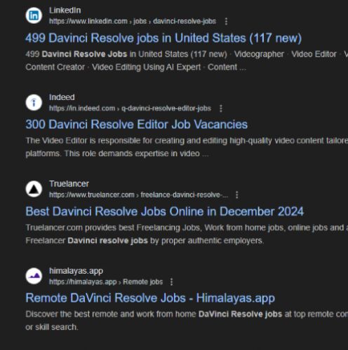 Davinci Resolve internship jobs in Basel
