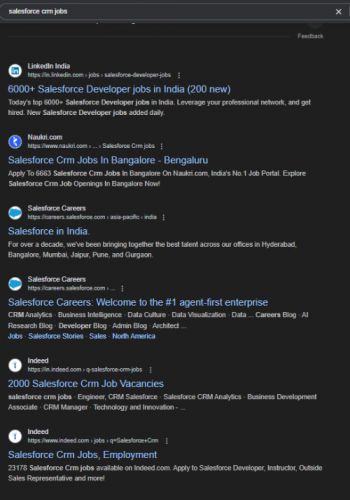 SalesForce internship jobs in Baden