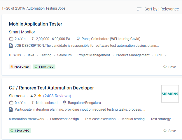 Software Testing (Automation) internship jobs in Thun