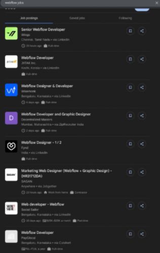 Webflow internship jobs in Biel